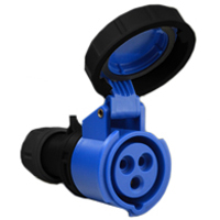 Pin and Sleeve Connector Devices 888-3157-NS IEC 60309 Cable Mount Connector, IP67 Rated, 20A 250V, 16A 220-250V, 6H, IEC 309 International Pin and Sleeve Devices  
